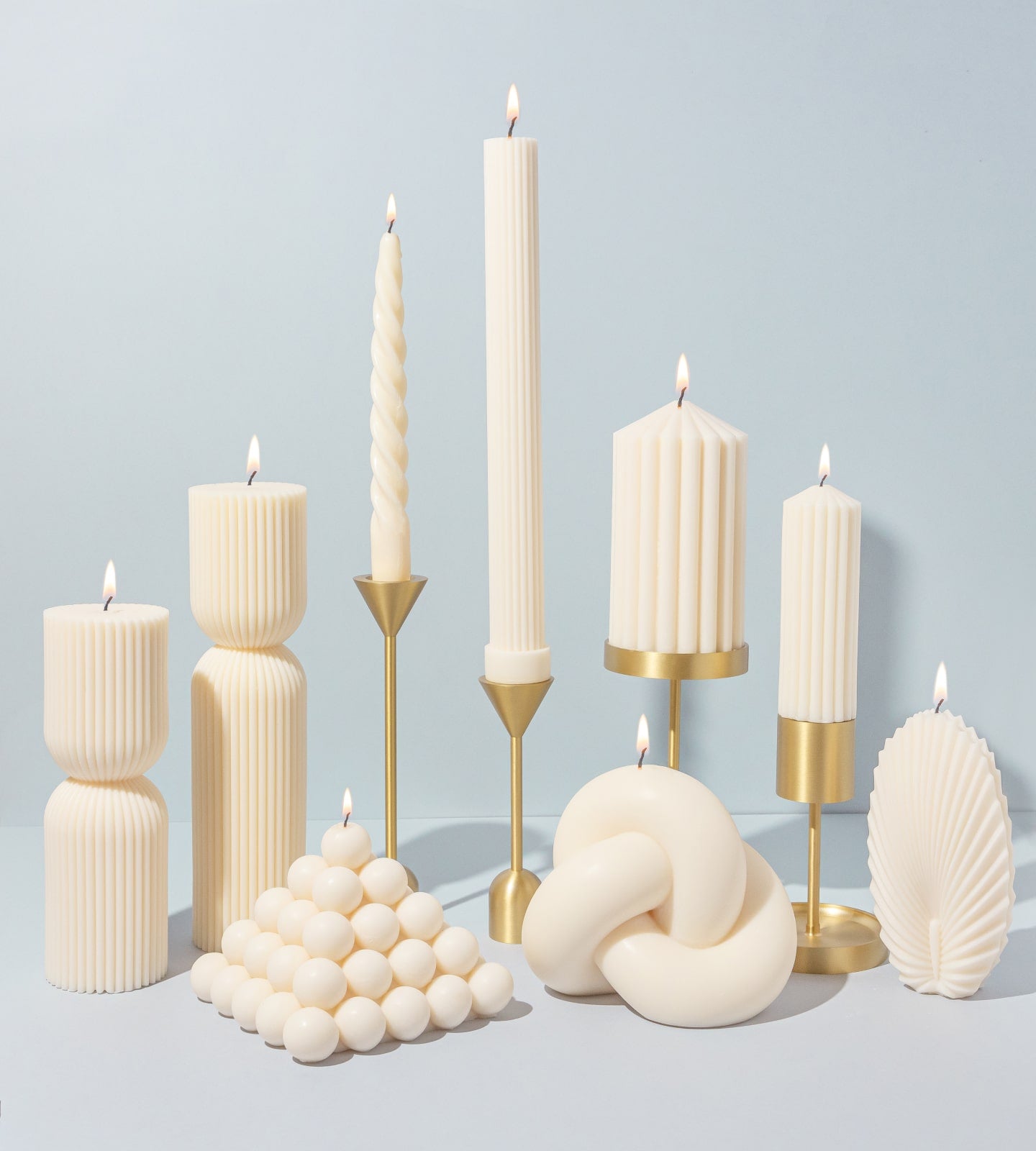 Medium Solid Brass Candle Holder